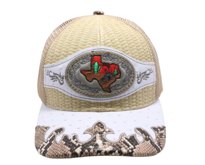 STRAW HAT TX MAP NATURE/KHAKI