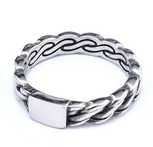 Hip-Hop Streetwear Solid Color 304 Stainless Steel Men's Rings