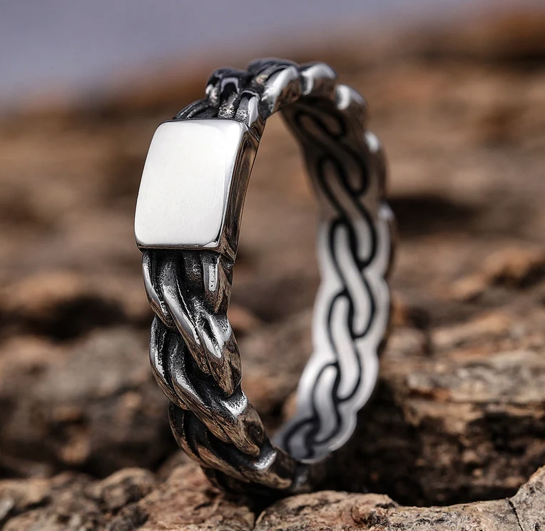 Hip-Hop Streetwear Solid Color 304 Stainless Steel Men's Rings