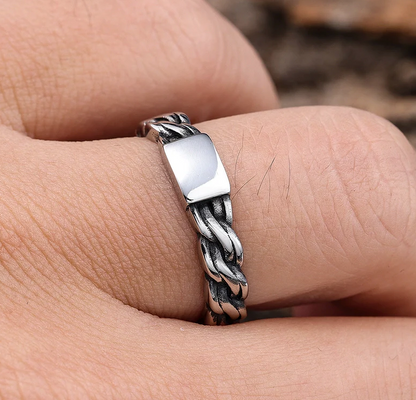 Hip-Hop Streetwear Solid Color 304 Stainless Steel Men's Rings
