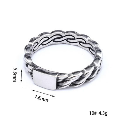 Hip-Hop Streetwear Solid Color 304 Stainless Steel Men's Rings