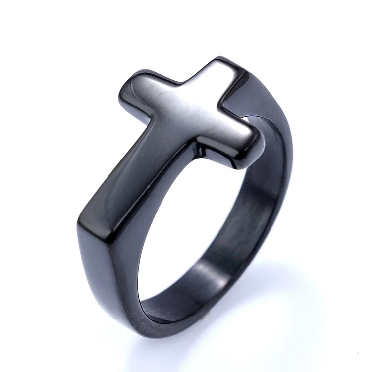 Minimalist Streetwear Cross 304 Stainless Steel Men's Rings