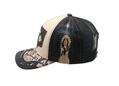 STRAW HAT COW SKULL CREAM/BLACK