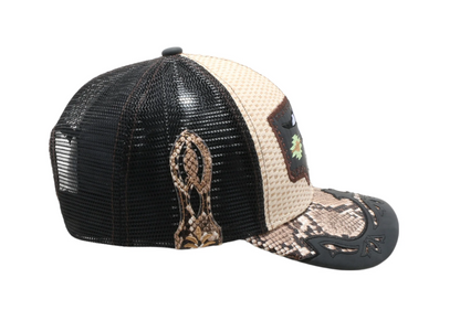 STRAW HAT COW SKULL CREAM/BLACK