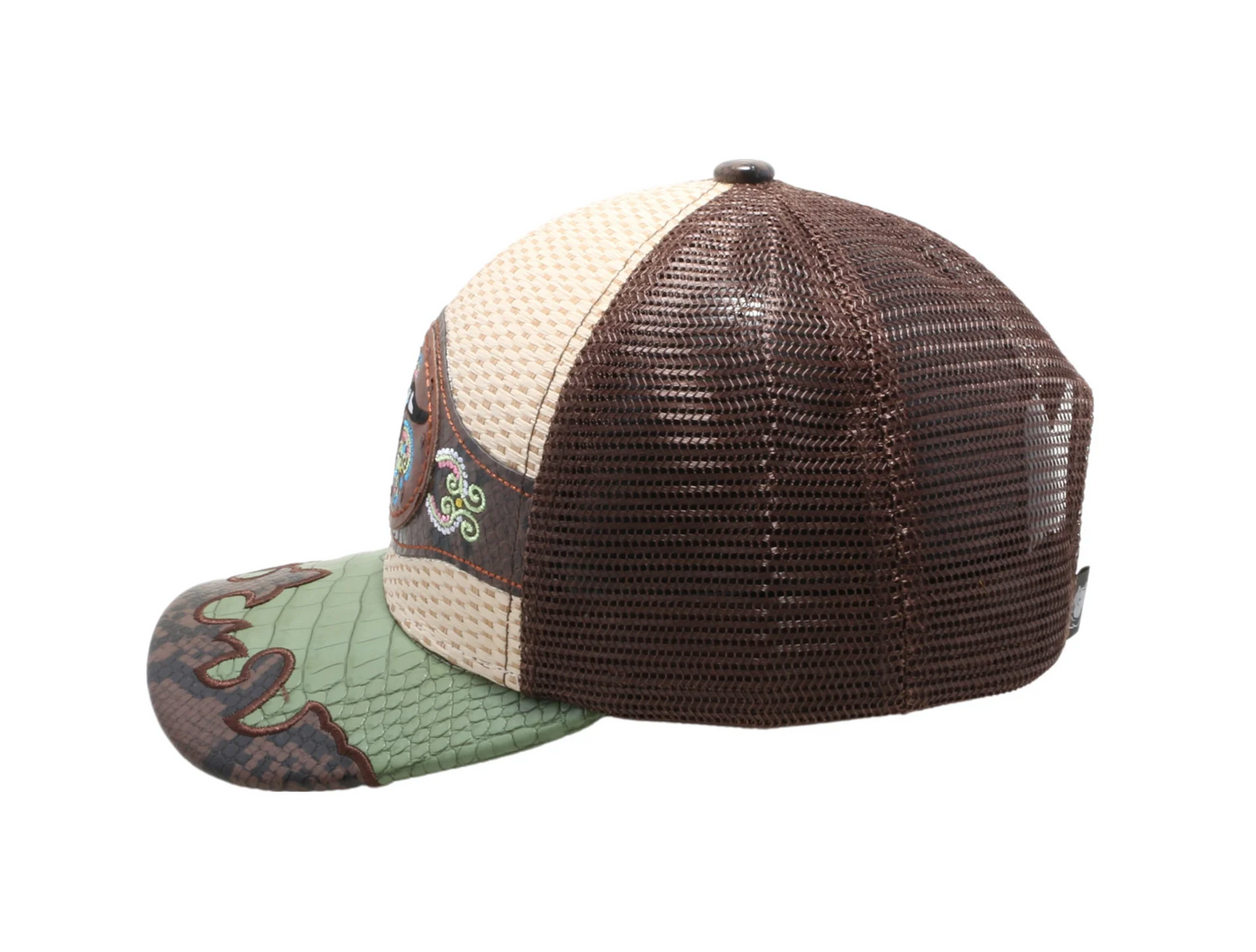 STRAW HAT COW SKULL BEIGE/BROWN