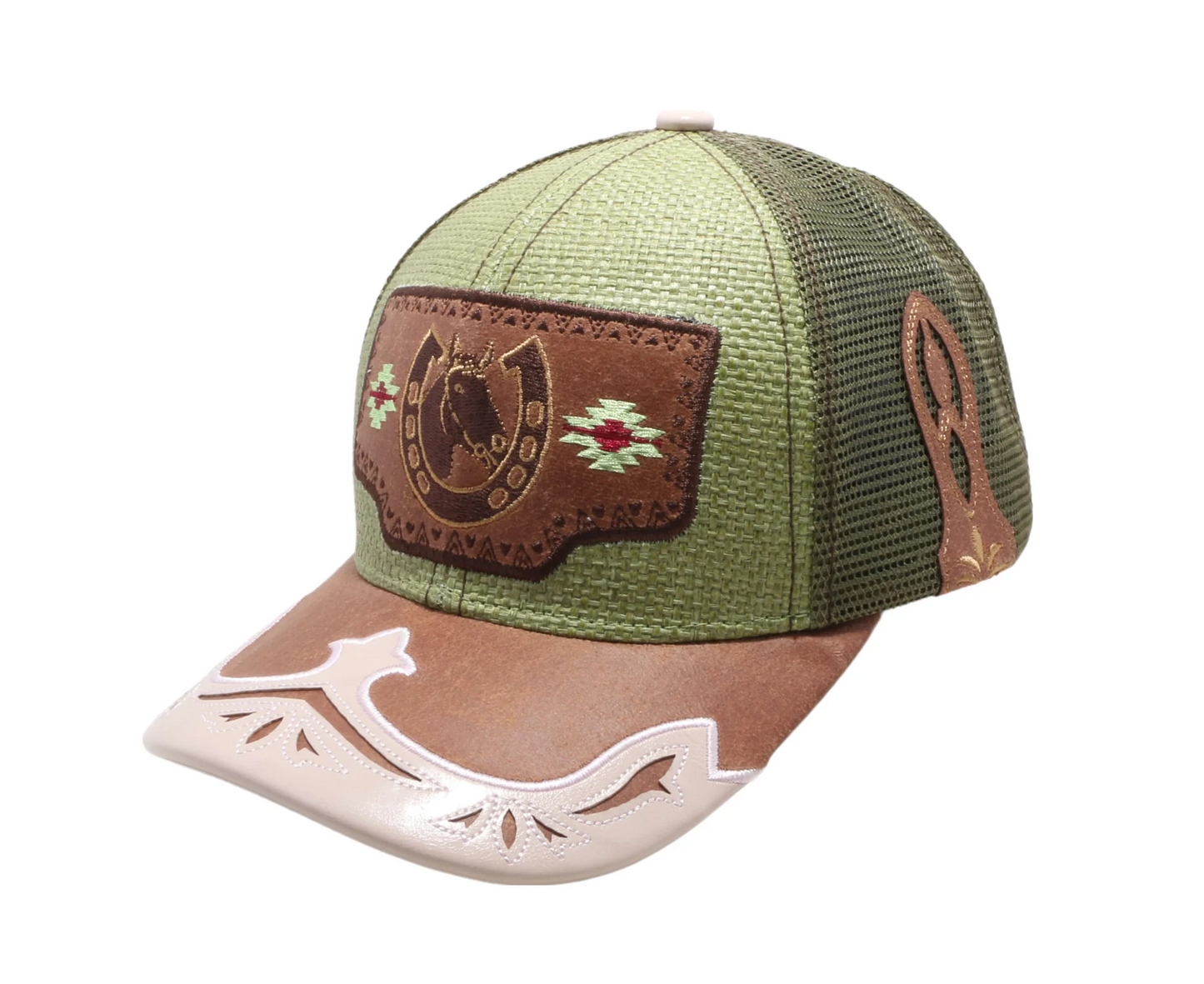 STRAW HAT HORSE OLIVE/OLIVE