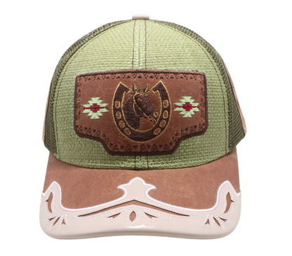 STRAW HAT HORSE OLIVE/OLIVE