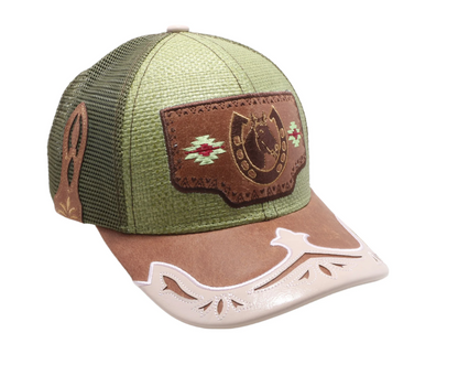 STRAW HAT HORSE OLIVE/OLIVE