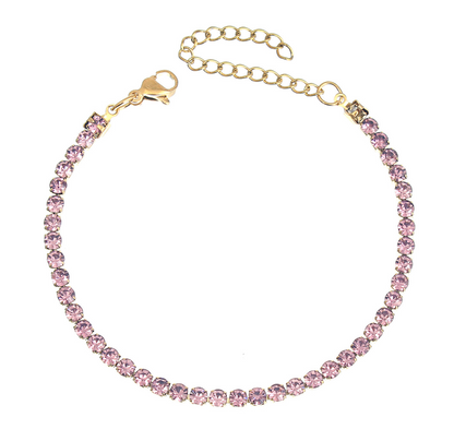 Tennis Bracelet Stainless Steel Zircon for Men Women Micro-set Full Diamond Iced