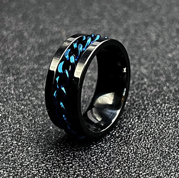 Modern Stainless Steel Rotatable Chain Ring For Men Spinner Decompression Ring Beer Bottle Opener Punk