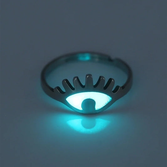 One Size Vintage Style Solid Color 201 Stainless Steel Luminous Rings
