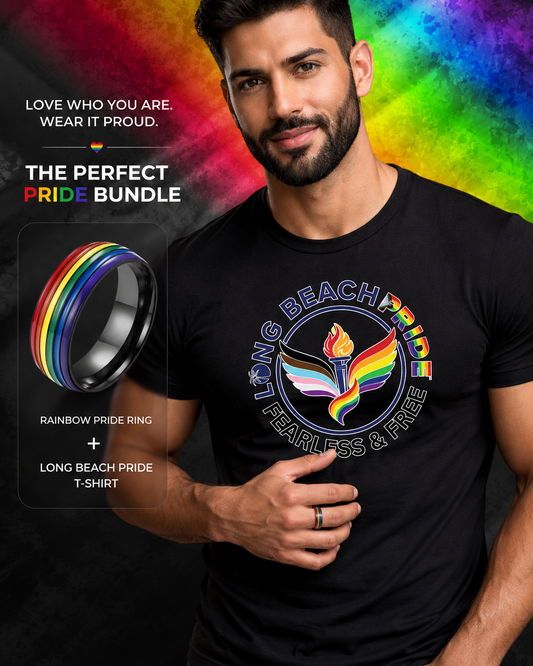 bundle and ring guy on a black shirt