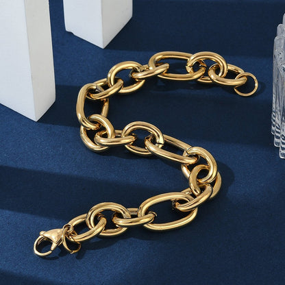 304 Stainless Steel 8mm Cable Chains Bracelets, with Lobster Claw Clasps,