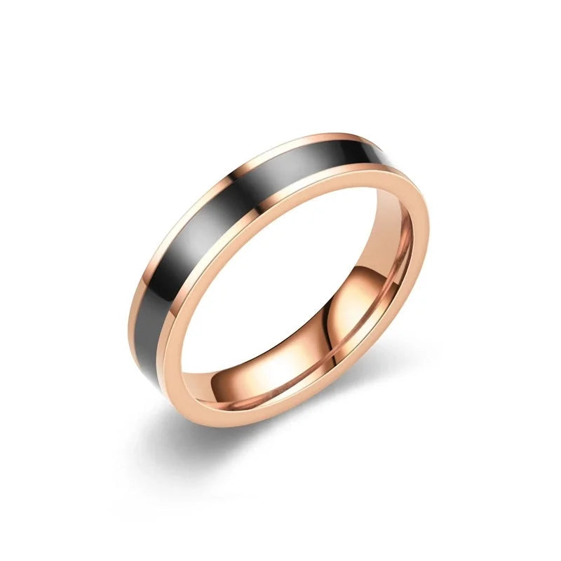 Trendy Minimalist Titanium Steel Ring – Oil Drop Design, Perfect for Couples