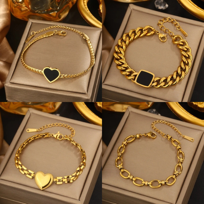 stainless steel gold plated paperclip necklace styled for everyday wear