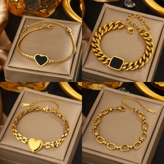 stainless steel gold plated paperclip necklace styled for everyday wear