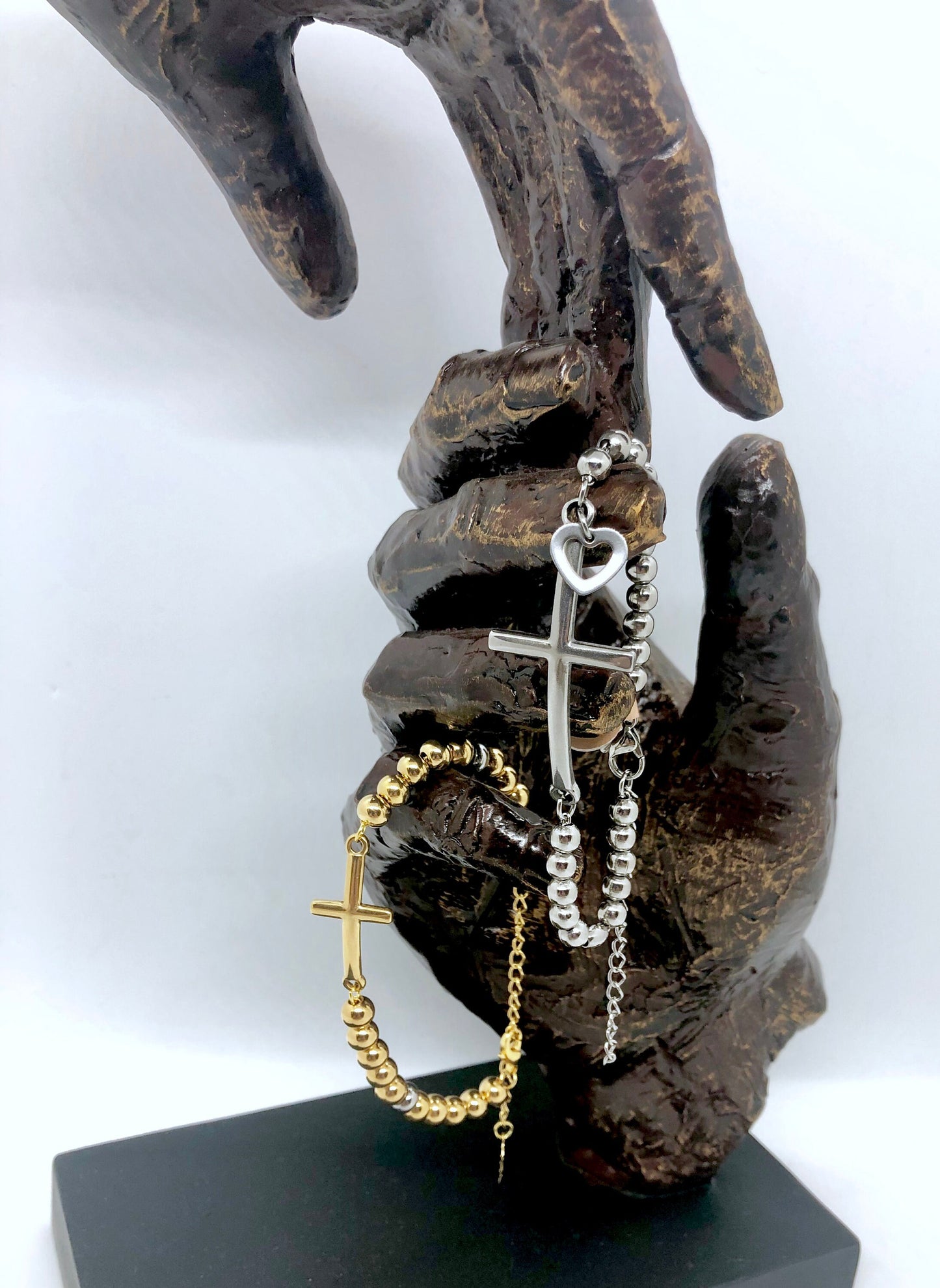 Stainless Steel Cross Bracelet Gold and silver