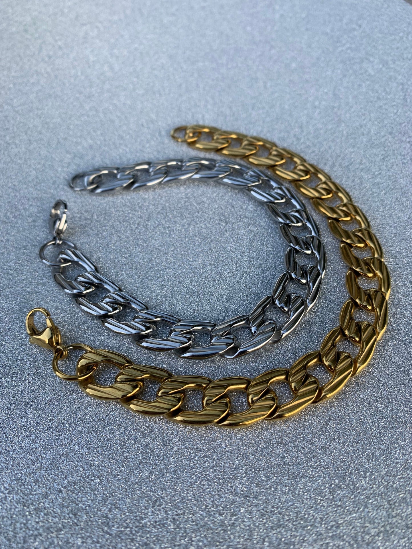 Vacuum plated gold - Men's Bracelets - stainless steel - Gold Plated - Silver Mens gift