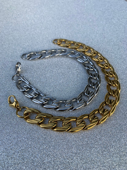 Vacuum plated gold - Men's Bracelets - stainless steel - Gold Plated - Silver Mens gift