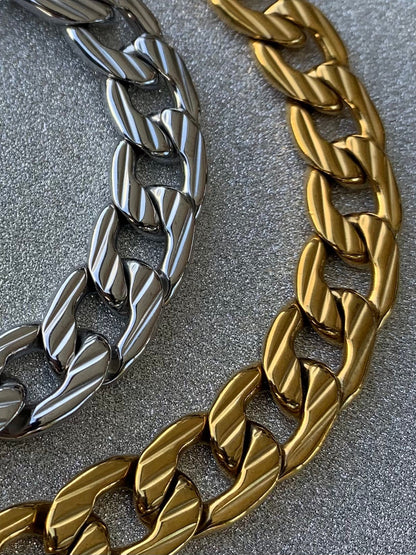 Vacuum plated gold - Men's Bracelets - stainless steel - Gold Plated - Silver Mens gift