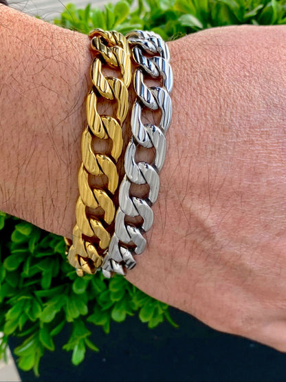 Vacuum plated gold - Men's Bracelets - stainless steel - Gold Plated - Silver Mens gift