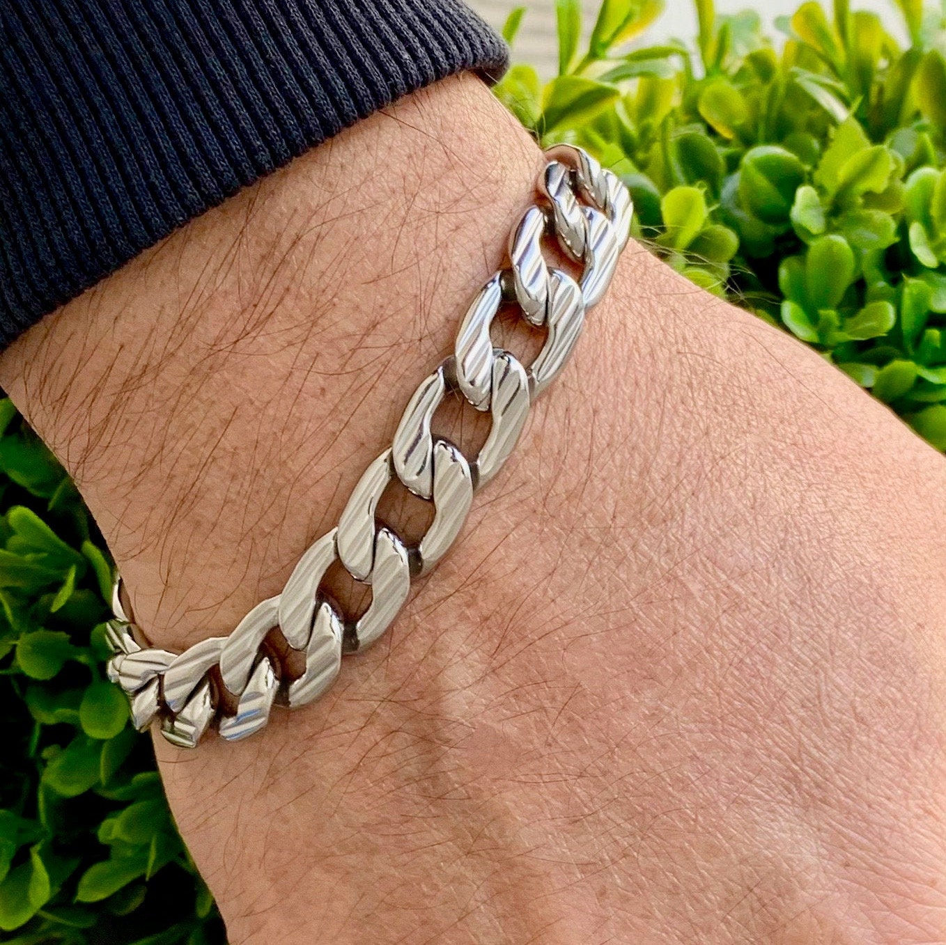 Vacuum plated gold - Men's Bracelets - stainless steel - Gold Plated - Silver Mens gift