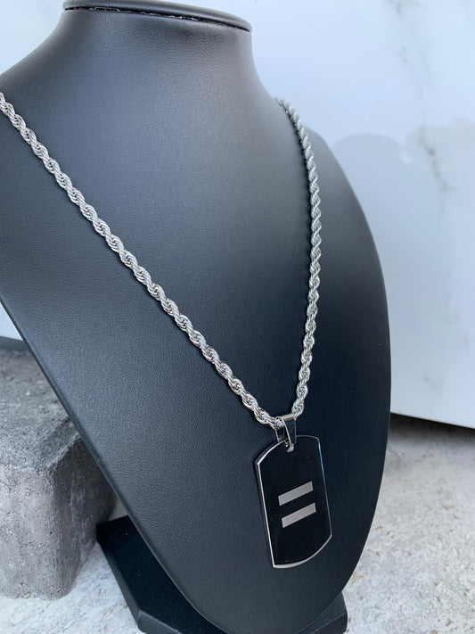 Equal Sign Laser Etched Stainless Steel Dogtag - Pride - Unisex - Men - Women